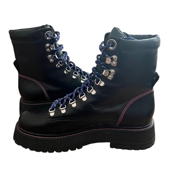 Larroude Jordan Low Leather Combat Boots Size 10 - Picture 13 of 14